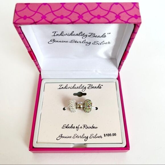 Individuality Beads Shades of a Rainbow Rhinestone Beads Sterling Silver NEW - Picture 3 of 7